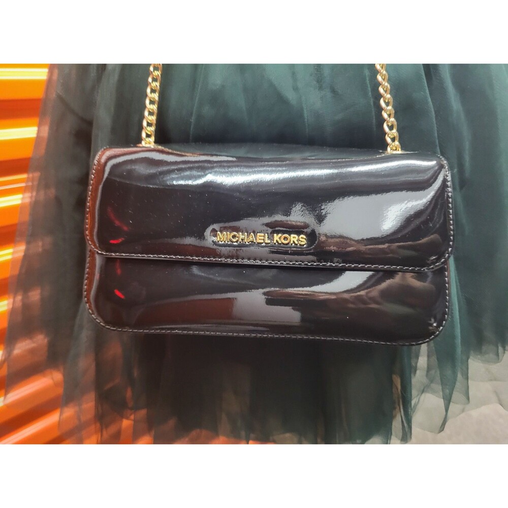 Michael Kors Patent Leather Small Black Crossbody Purse